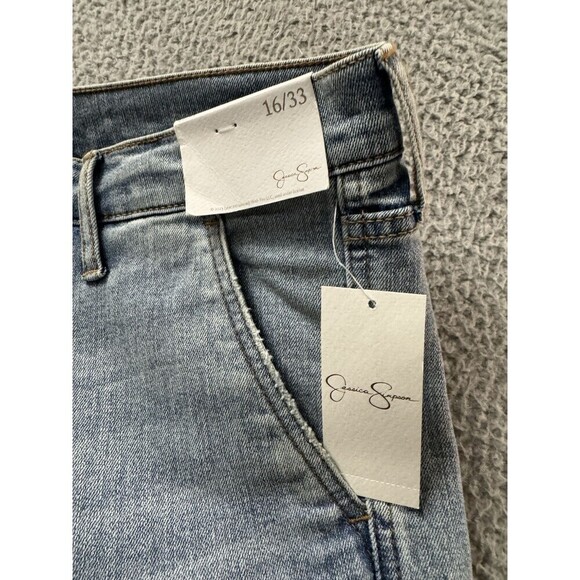 Jessica Simpson Jeans Wonens 16/33 Blue Cargo Wide Leg Dance The Night A… - Picture 2 of 14